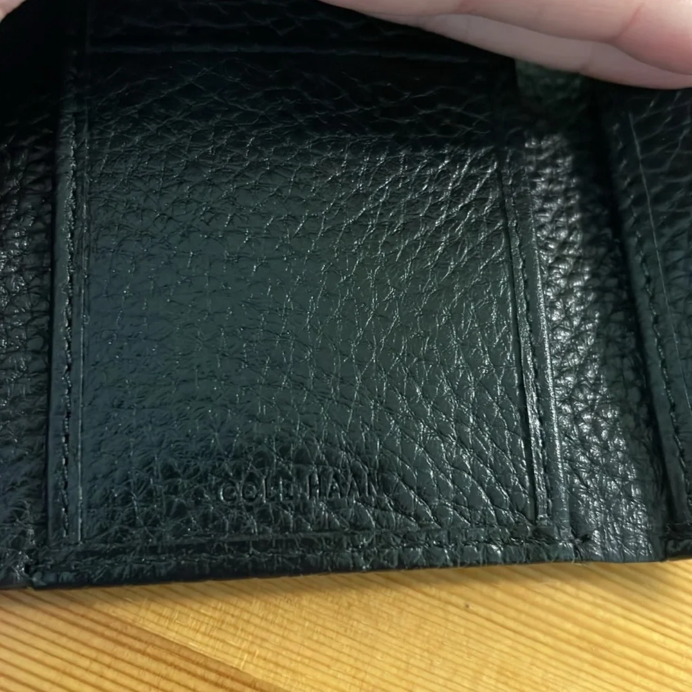 NWT Cole Haan Black Trifold Wallet